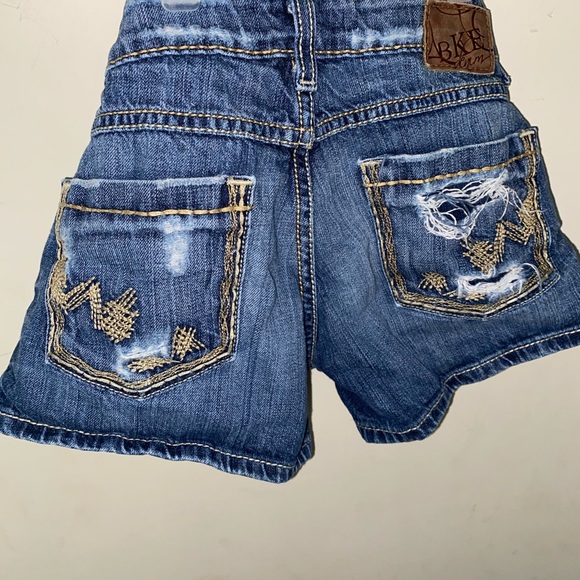 Women’s-Jr. BKE Stella Distressed Blue Jean Shorts - Picture 7 of 12